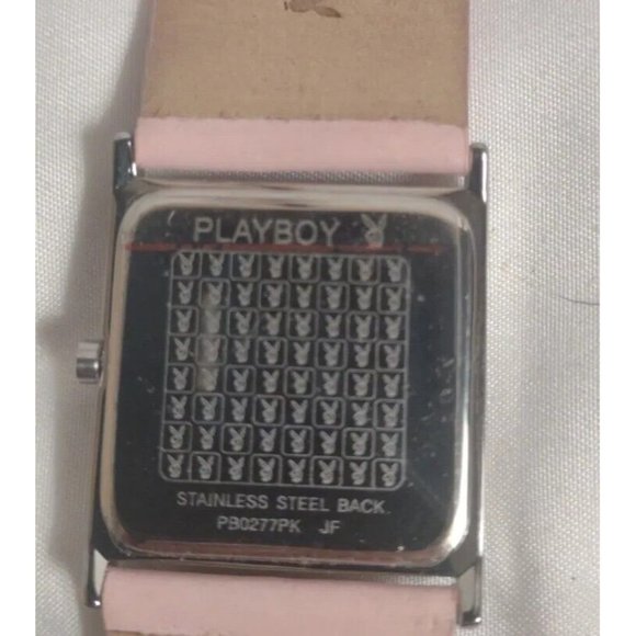 Playboy Bunny Light Pastal Pink Genuine Leather Red Heart Watch Stainless Steel… main image 7